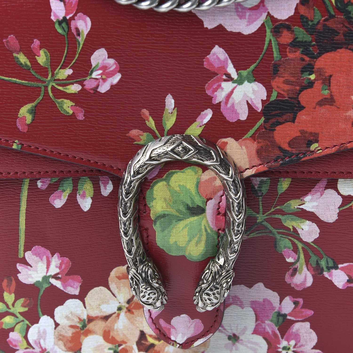 Gucci Calfskin Blooms Print Medium Dionysus Shoulder Bag Romantic Cherry Multicolor 10 of 10