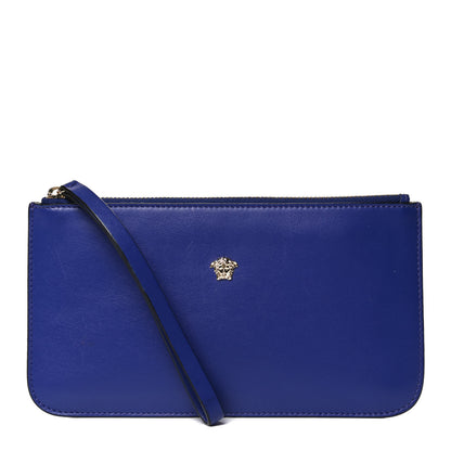 Versace Vitello Medusa Wrist Pouch Blue 1 of 10