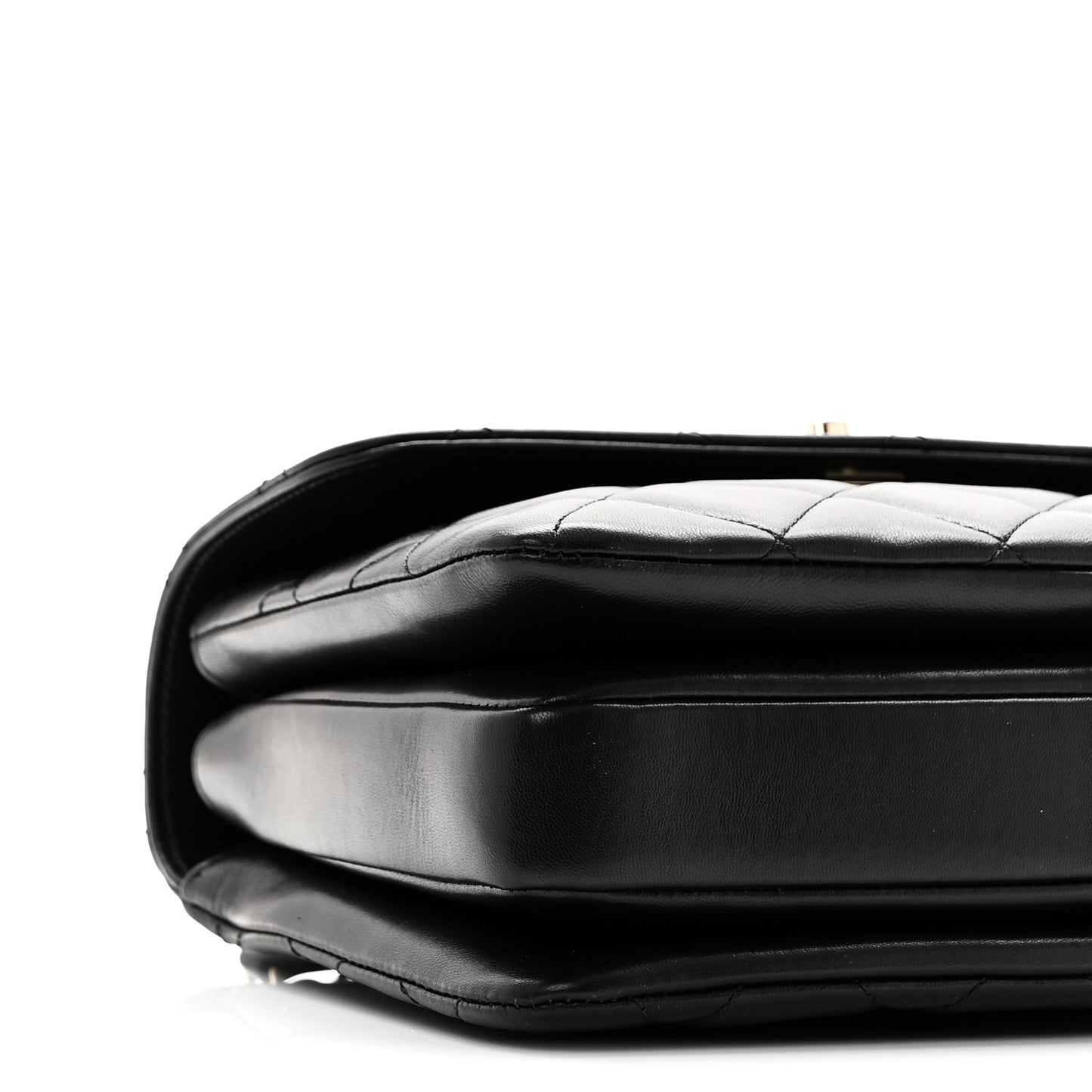 Lambskin Quilted Small Trendy CC Dual Handle Flap Bag Black