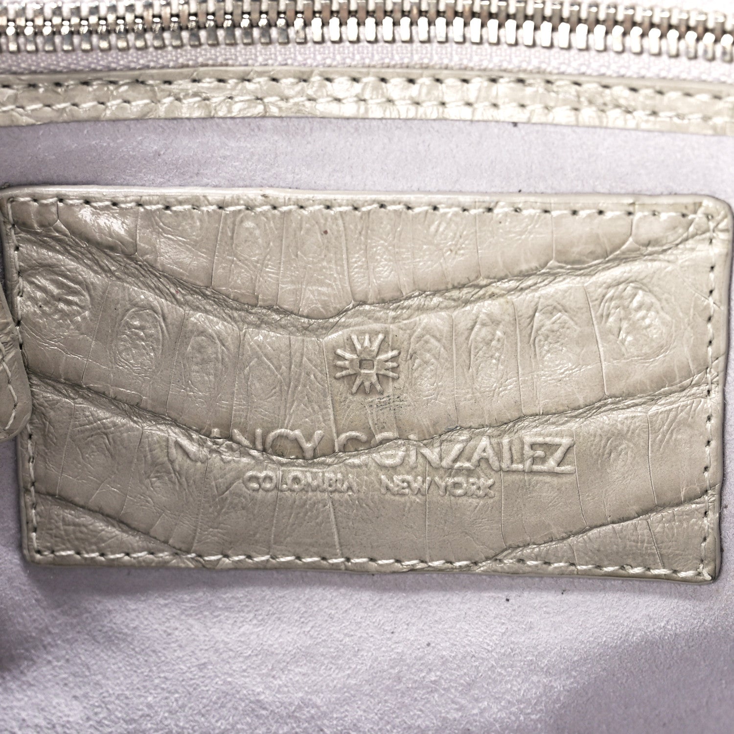 Nancy Gonzalez Lizard Crocodile Small Liza Top Handle Bag Beige 7 of 12