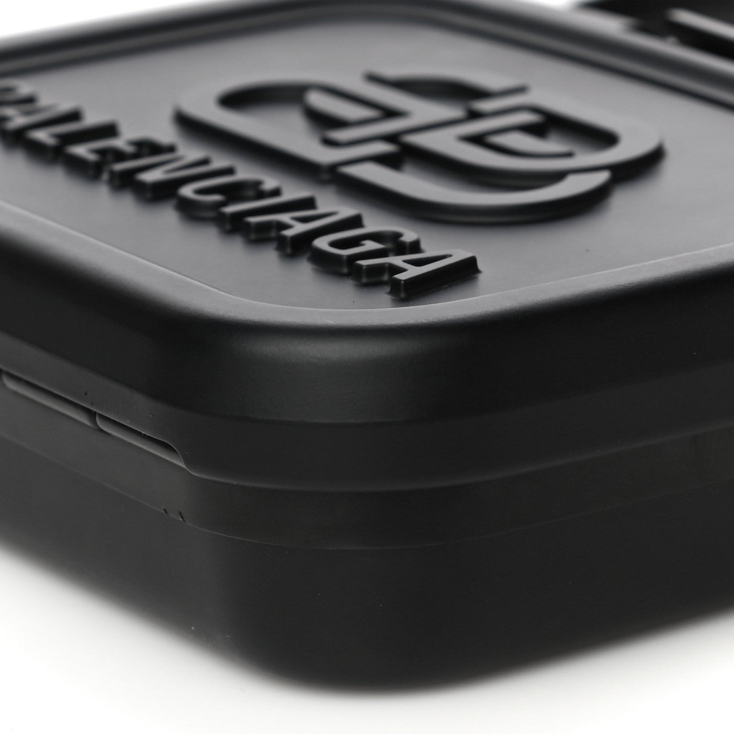 Balenciaga Recycled Plastic Calfskin Embossed Mini Lunch Box Case with Strap Black 9 of 10