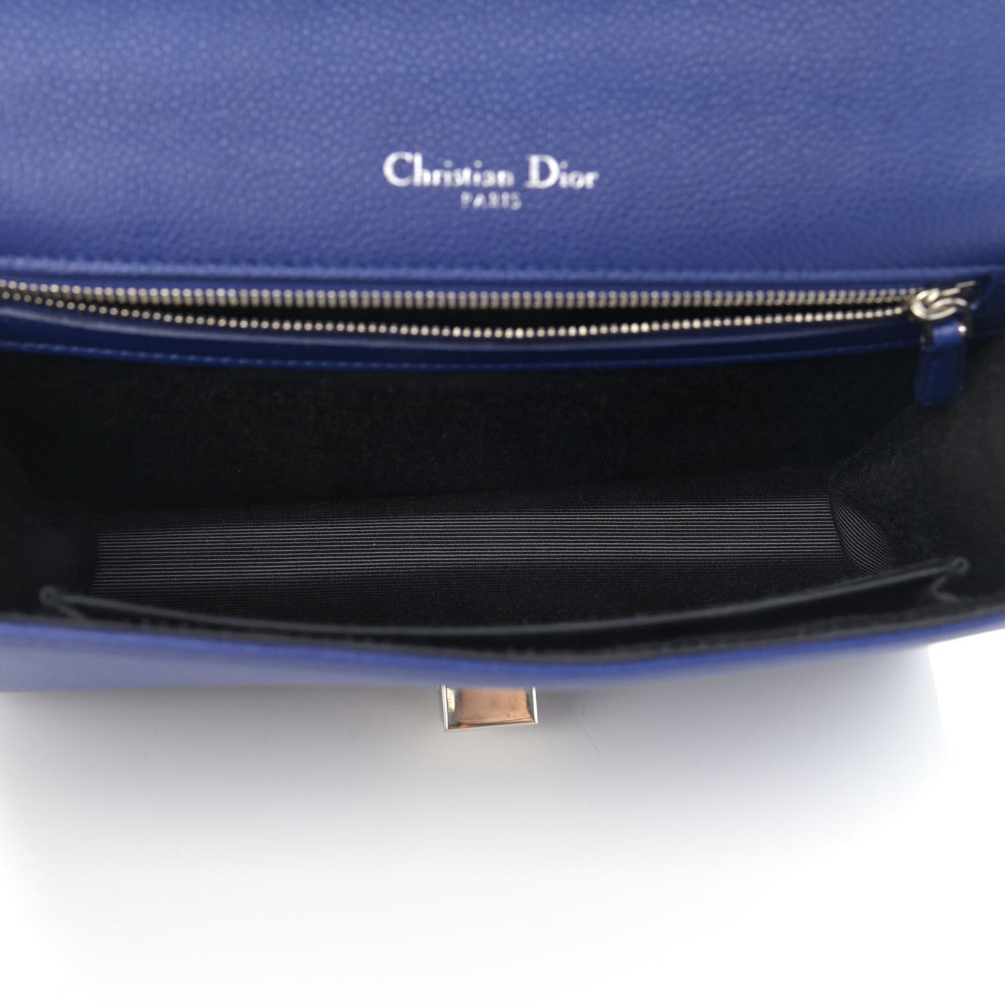 Grained Calfskin Medium Diorama Flap Bag Blue