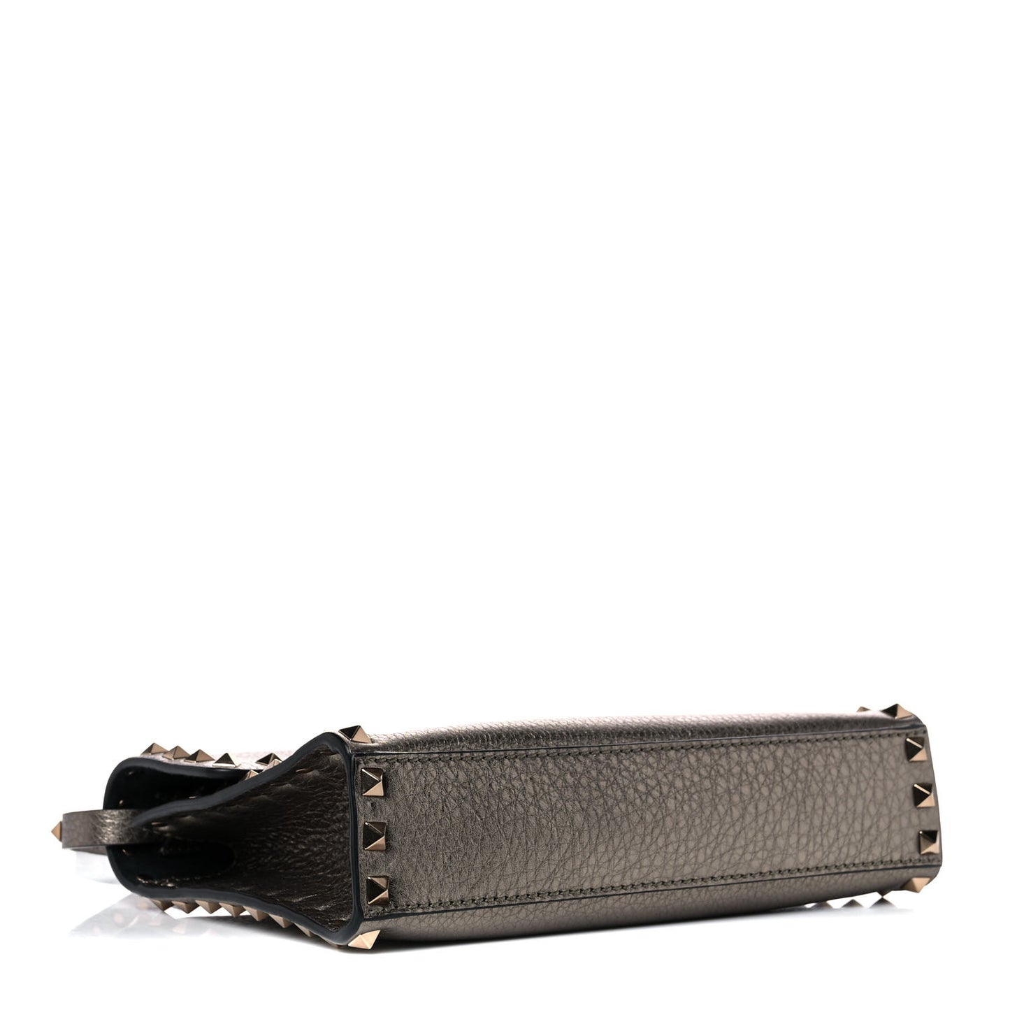 Metallic Pebbled Calfskin Medium Rockstud Flip Lock Crossbody Bag Sasso