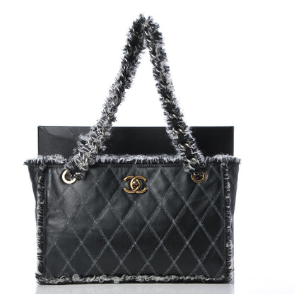 Chanel Tweed Calfskin Tweedy Shopping Tote Black 8 of 8