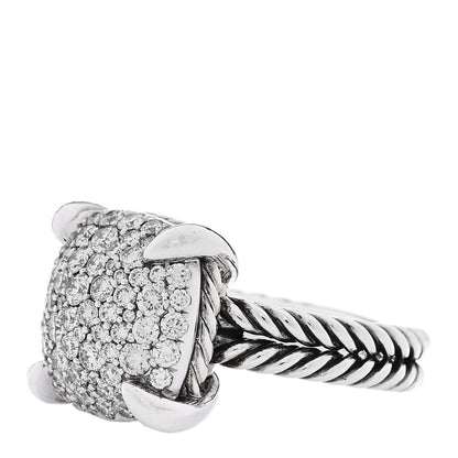 David Yurman Sterling Silver Diamond 14mm Chatelaine Pave Ring 52 6 3 of 5