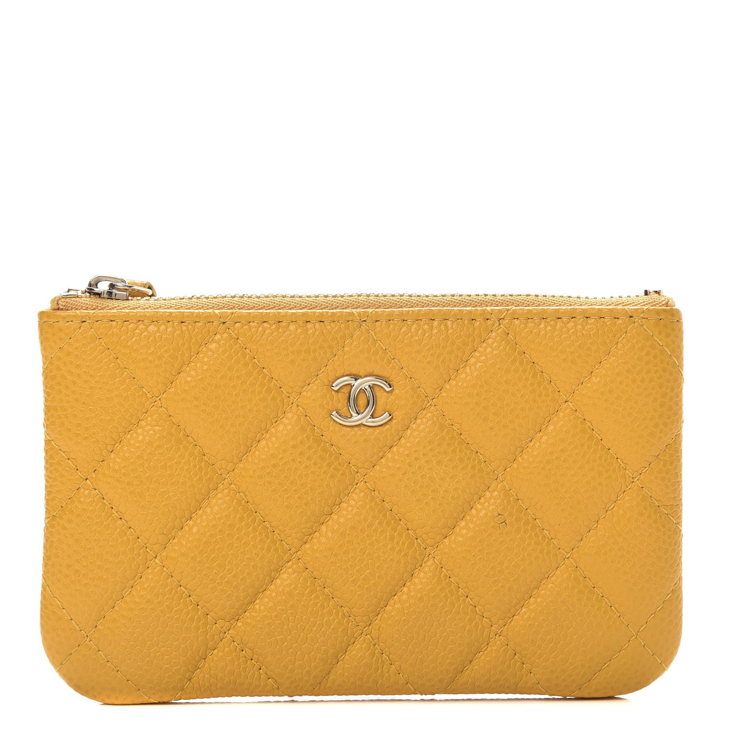 Chanel Caviar Quilted Small Pouch Yellow 1 of 9