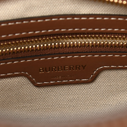 Burberry Canvas Smooth Calfskin Two Tone Small Pocket Bag Natural Malt Brown 5 of 7