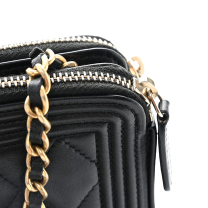 Chanel Lambskin Quilted Small Boy Clutch With Chain Black 13 of 14