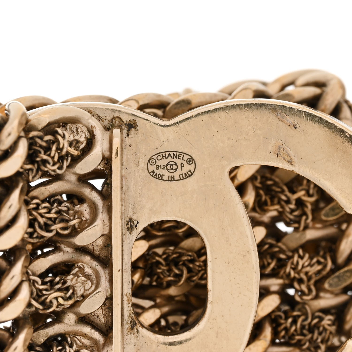 Chanel Metal CC Turnlock Multistrand Chain Bracelet M Gold 4 of 7