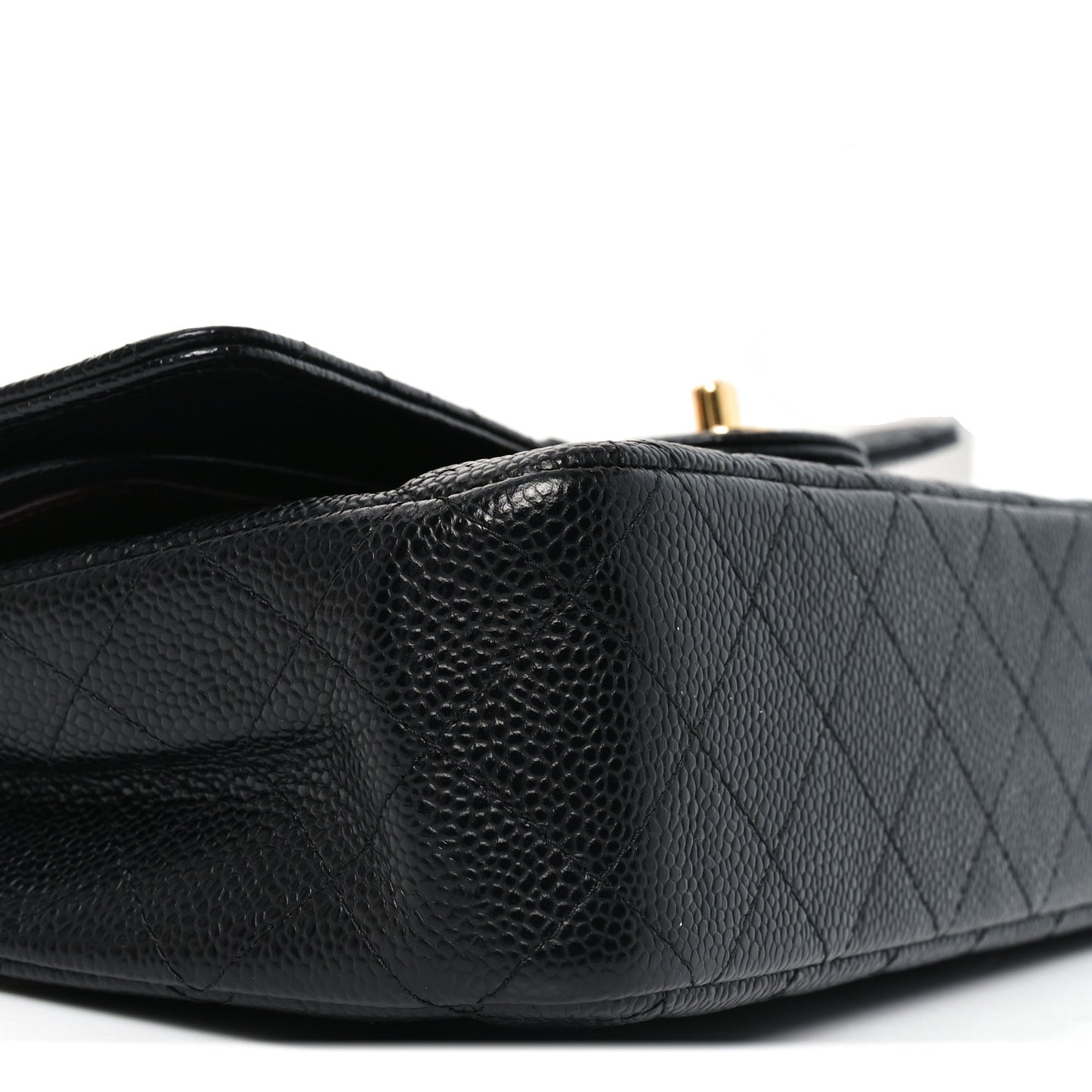 Caviar Quilted Medium Double Flap Black