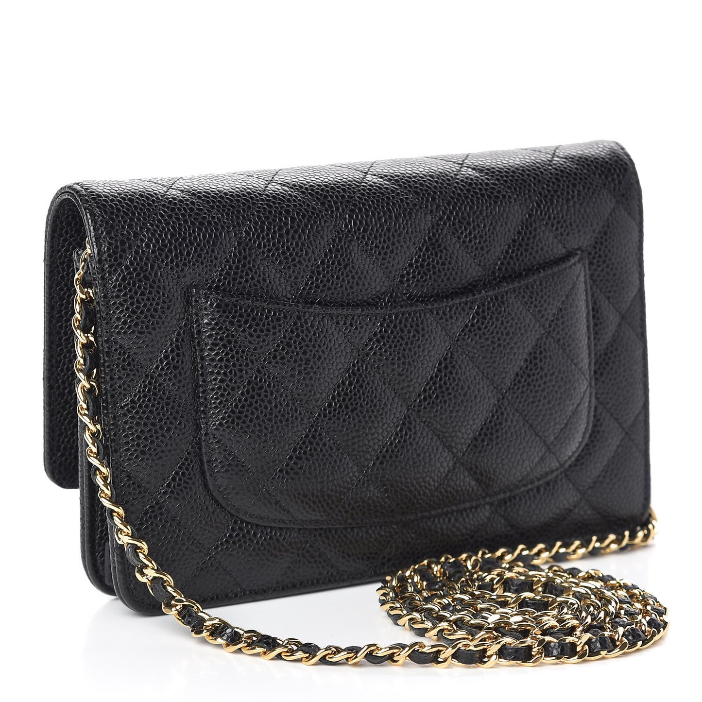 Caviar Quilted Wallet On Chain WOC Black