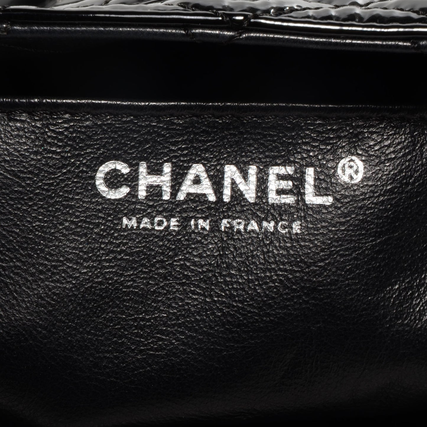 Patent Upside Down Flap Bag Black
