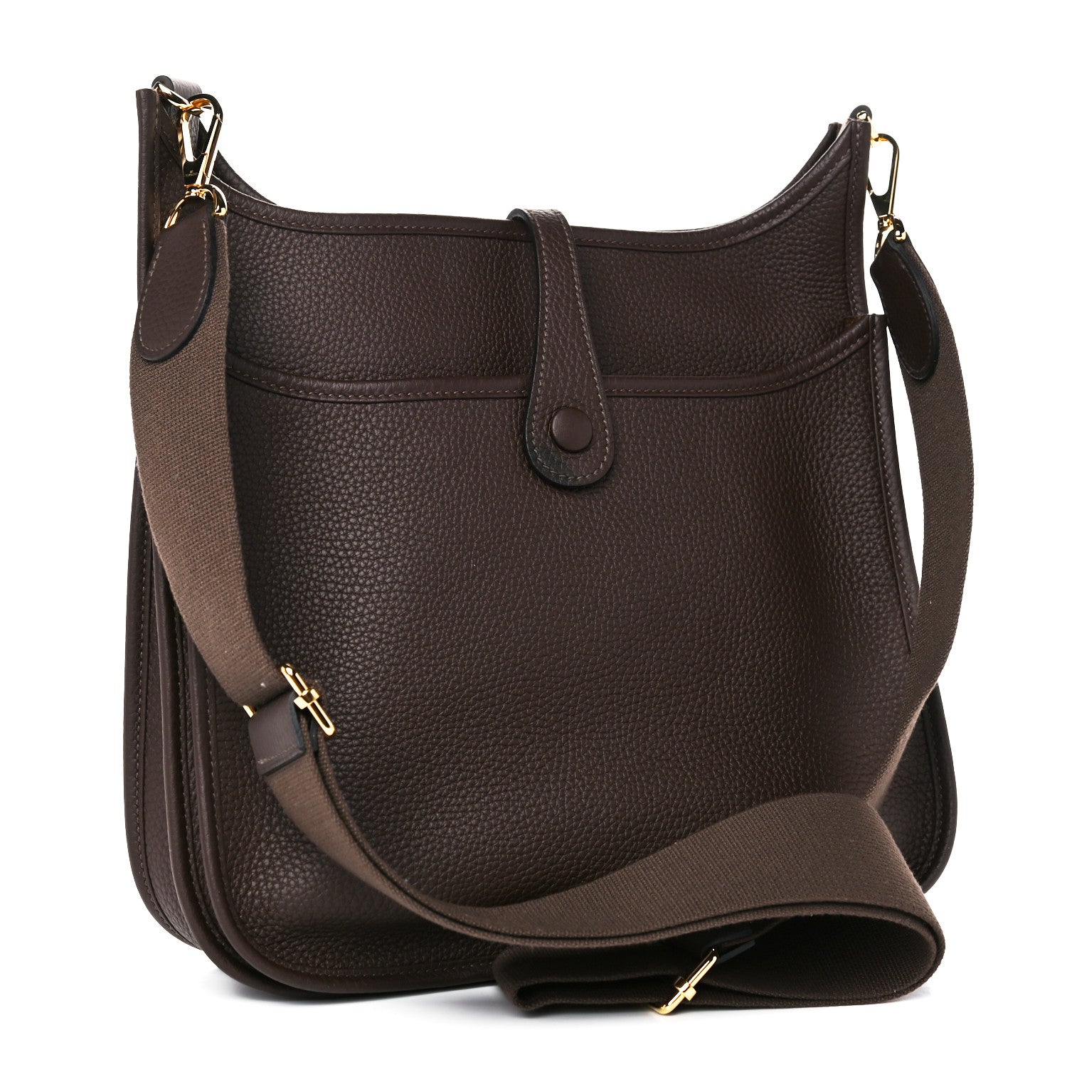 Hermes Taurillon Clemence Evelyne III PM Chocolate 2 of 16