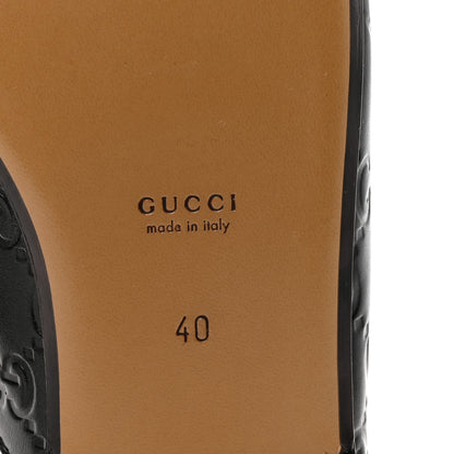 Gucci Glamour Calfskin Guccissima Womens Princetown Slippers 40 Black 7 of 10