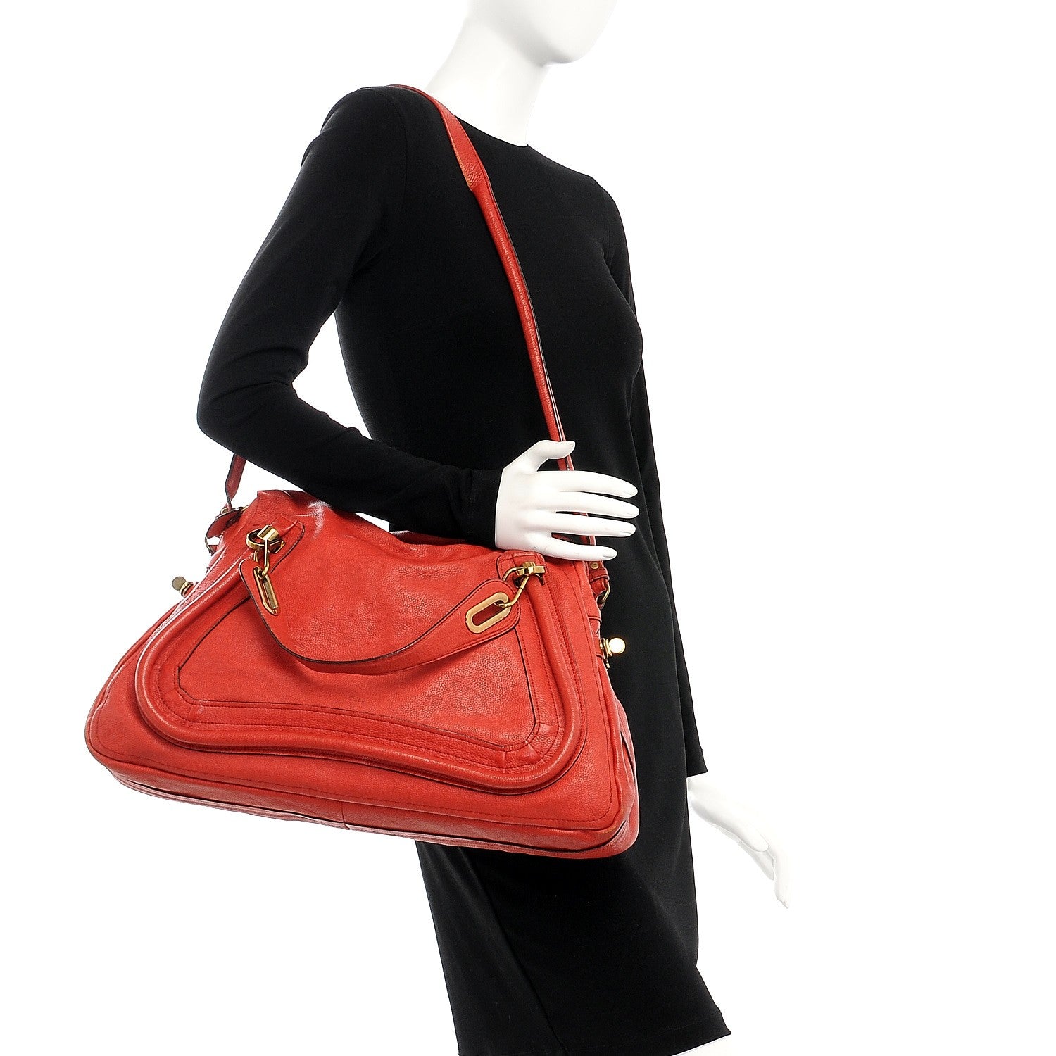 Chloe Calfskin Large Paraty Paprika Red 2 of 15