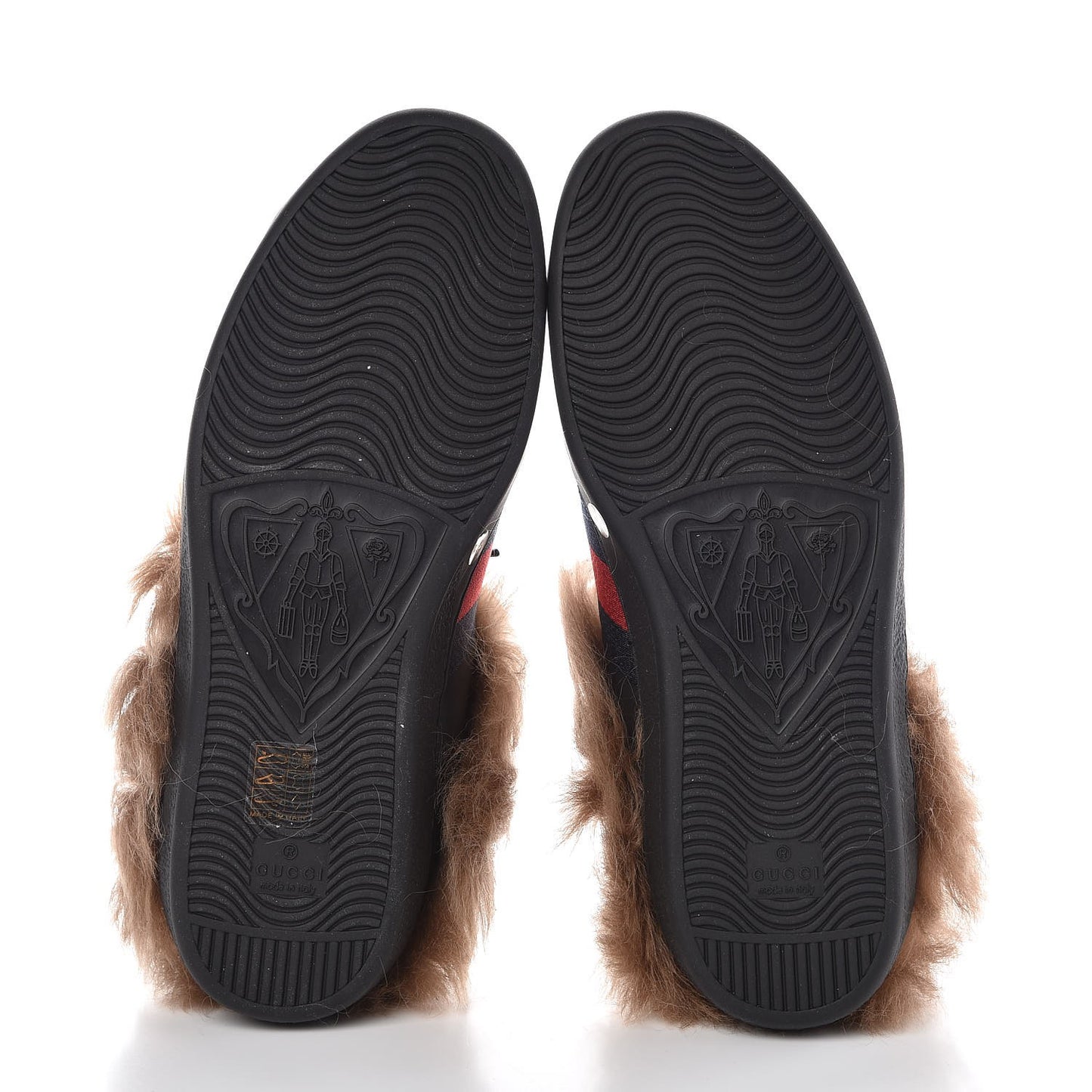 Calfskin Wool Web Bee Embroidered Mens Ace Sneakers 6 Black