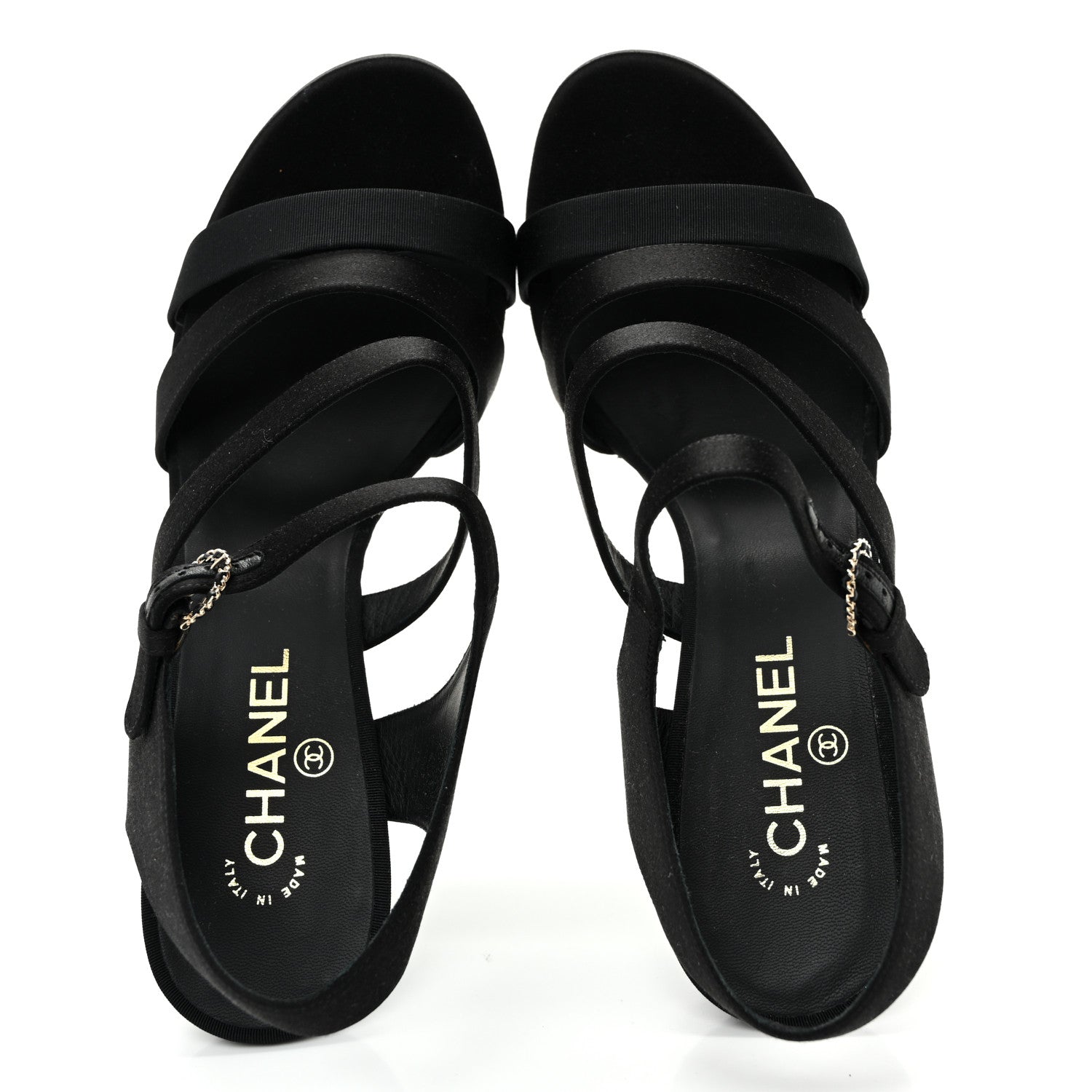 Chanel Kid Suede Pearl Sandals 42 Black 5 of 13