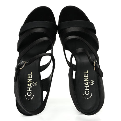 Chanel Kid Suede Pearl Sandals 42 Black 5 of 13
