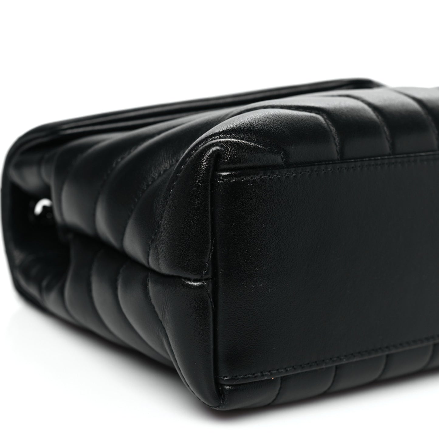 Calfskin Y Quilted Monogram Monochrome Small Loulou Chain Satchel Black
