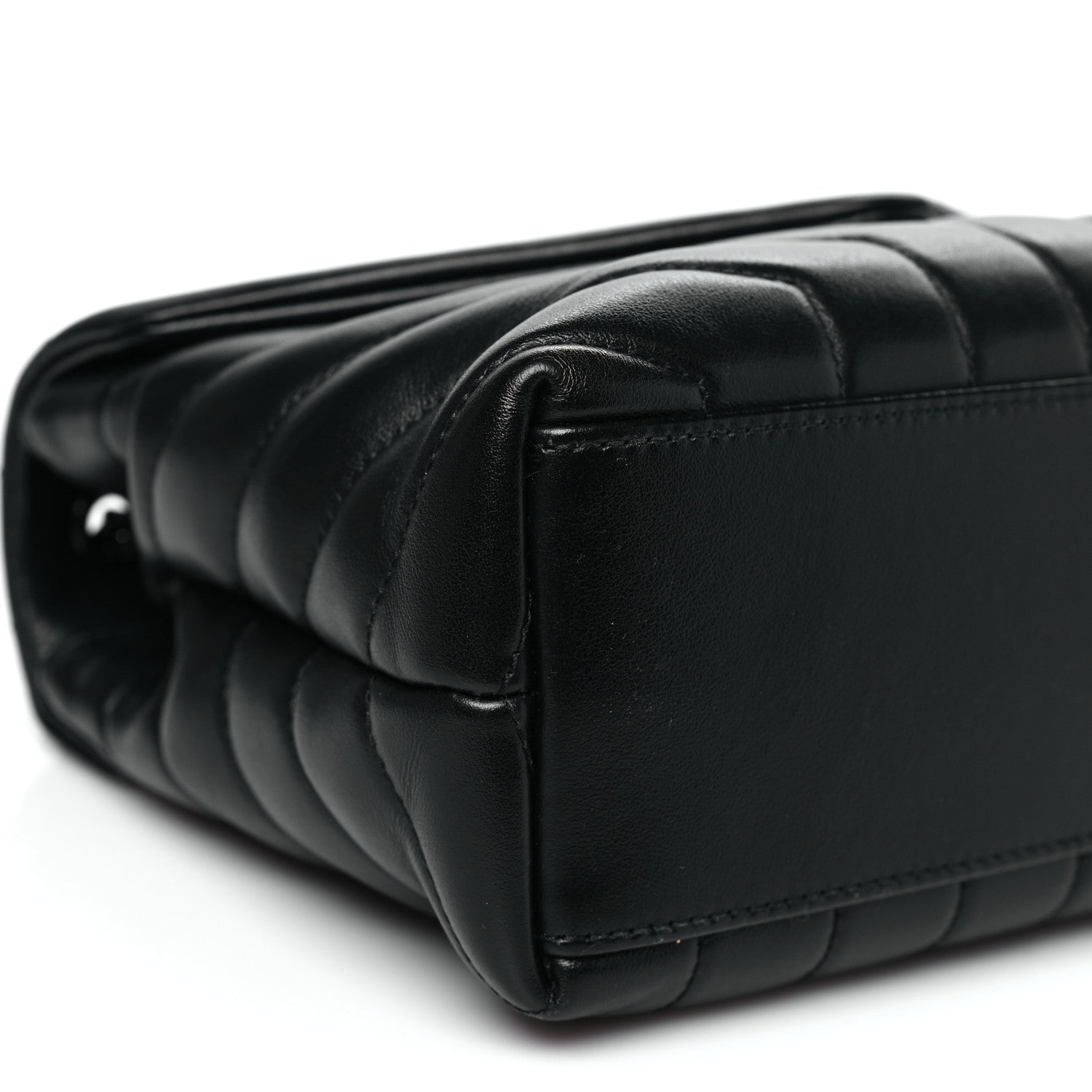 Saint Laurent Calfskin Y Quilted Monogram Monochrome Small Loulou Chain Satchel Black 9 of 10