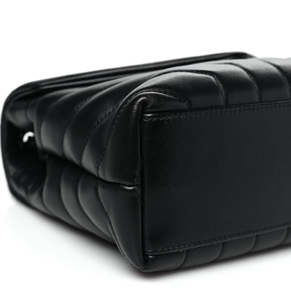 Saint Laurent Calfskin Y Quilted Monogram Monochrome Small Loulou Chain Satchel Black 9 of 10