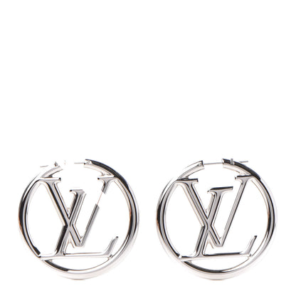 Louis Vuitton Palladium Louise Hoop Earrings Silver 1 of 5