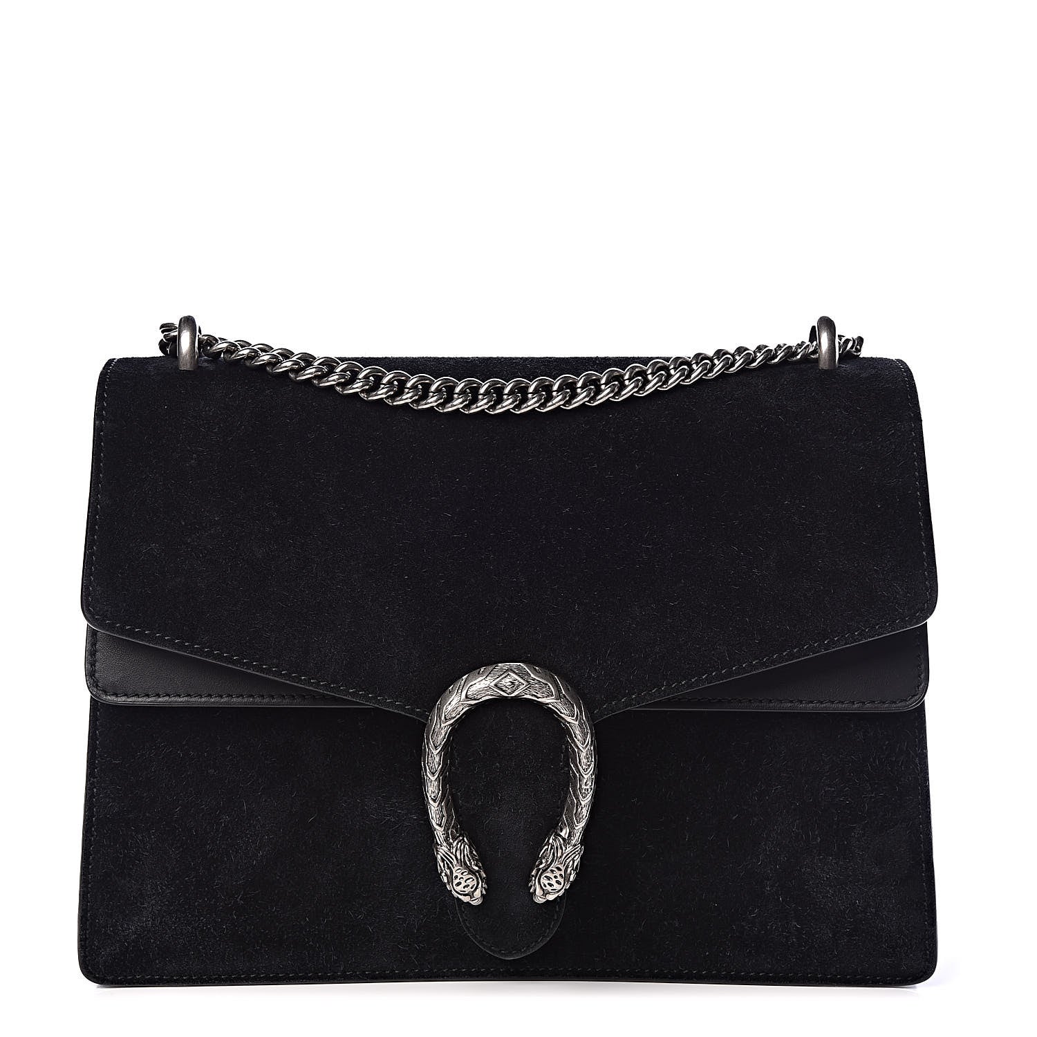 Gucci Suede Medium Dionysus Shoulder Bag Black 1 of 10