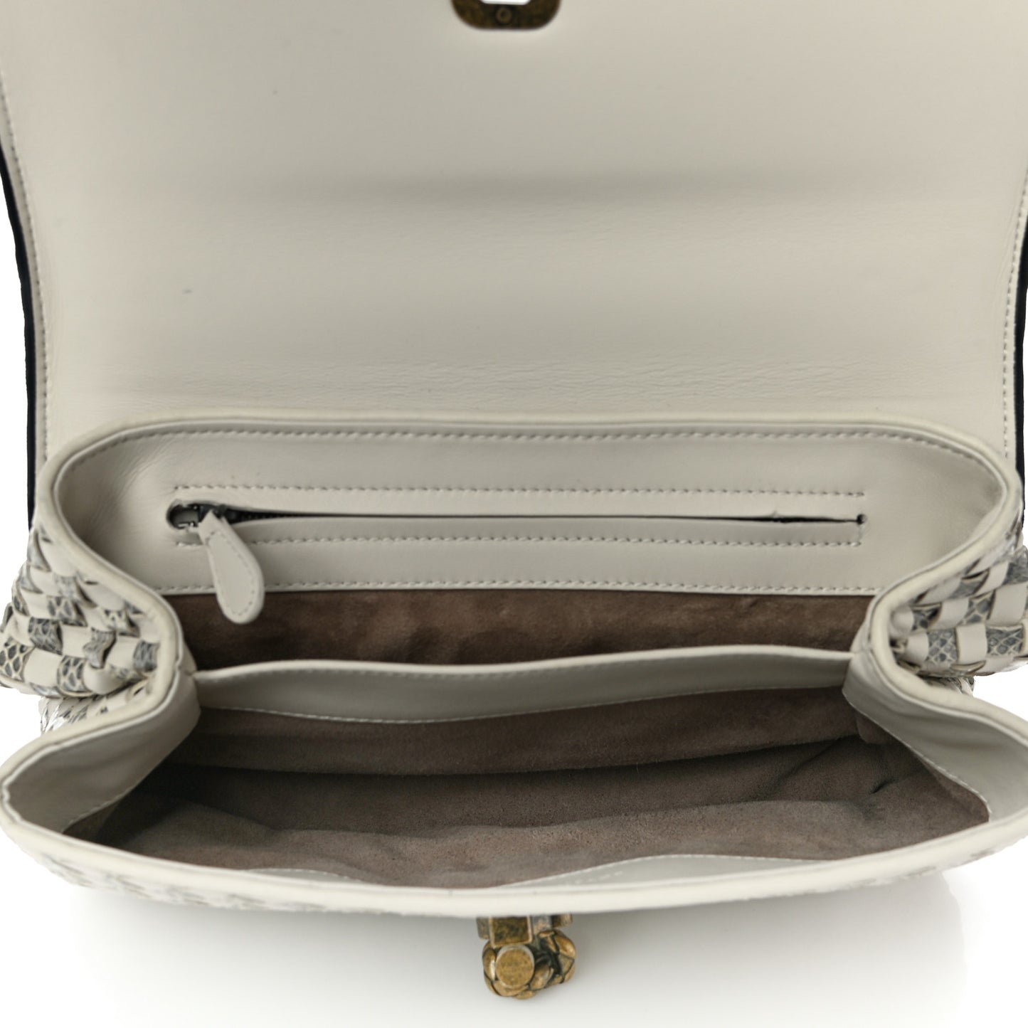 Nappa Ayers Intrecciato Checker Olimpia Knot Bag Mist Black