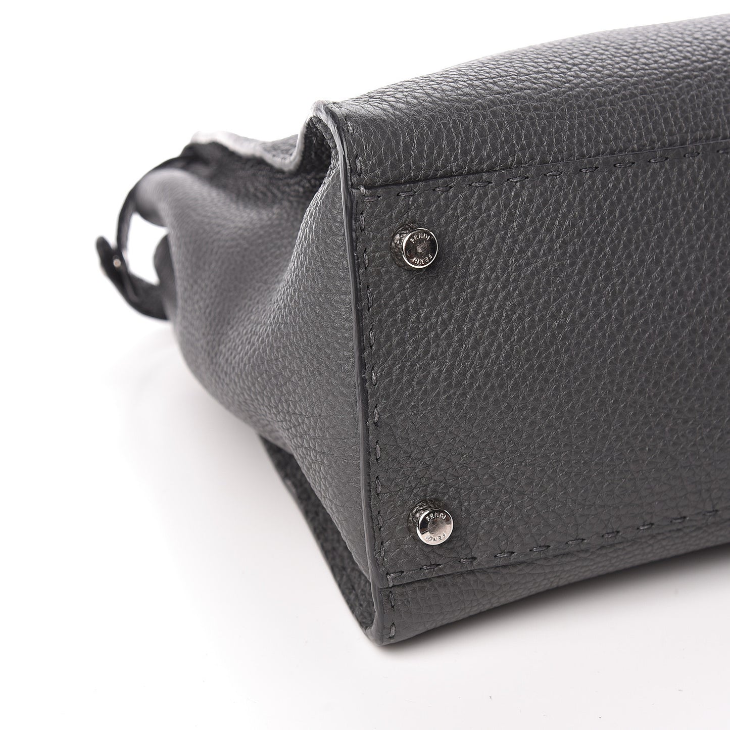 Cuoio Romano Selleria Bi-Color Large Peekaboo Iconic Satchel Asfalto Latte
