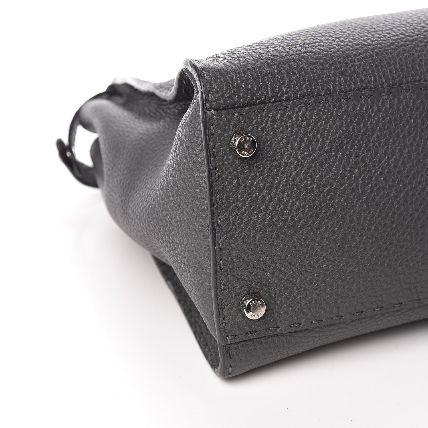 Fendi Cuoio Romano Selleria Bi-Color Large Peekaboo Iconic Satchel Asfalto Latte 9 of 11