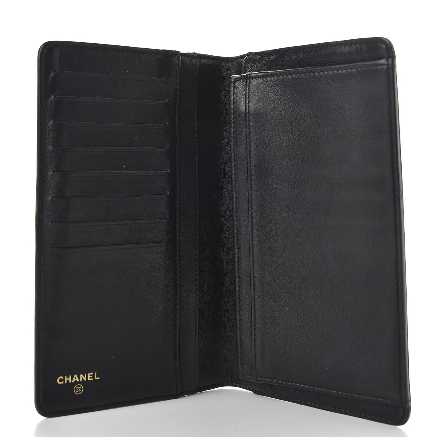 Lambskin Quilted Boy Yen Wallet Black
