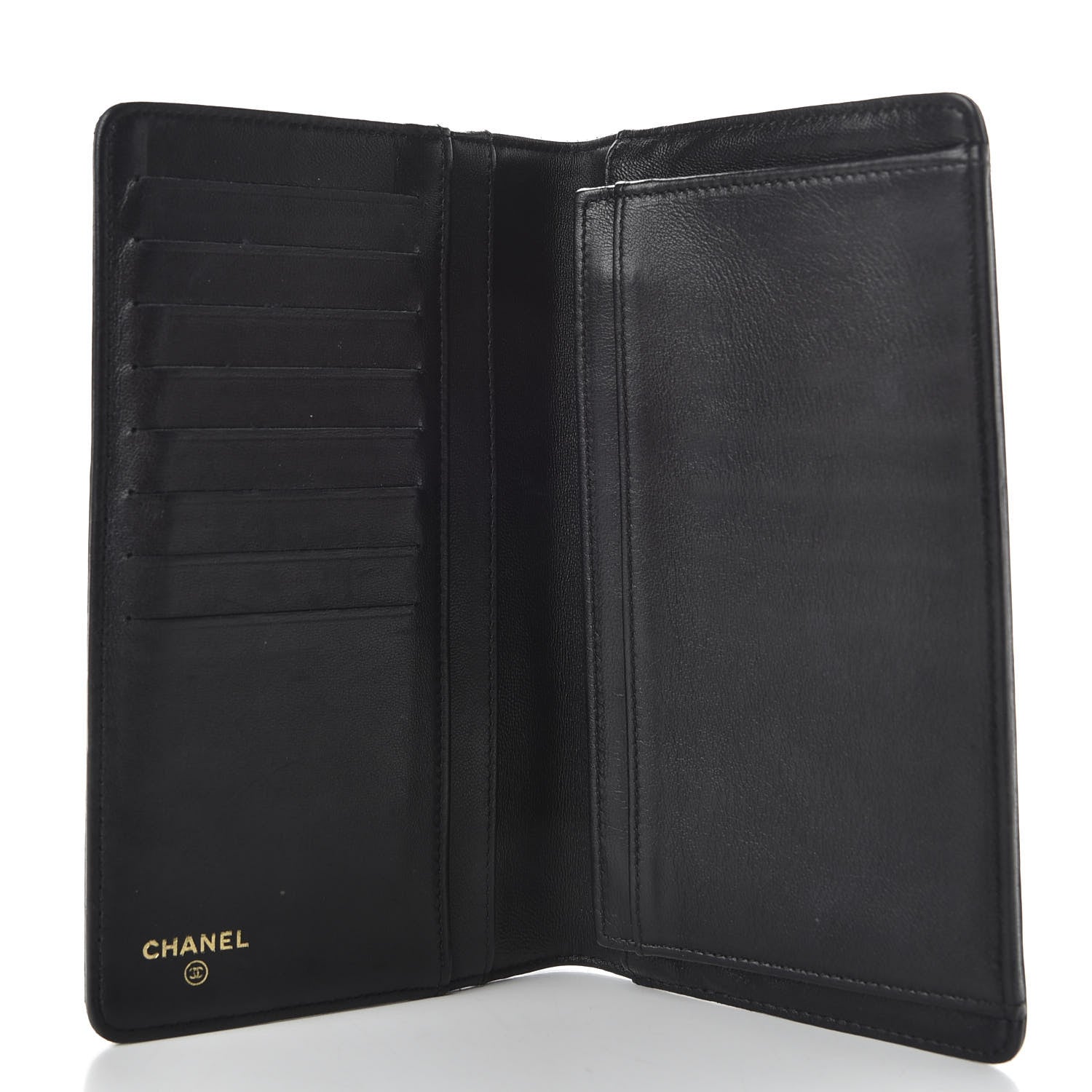 Chanel Lambskin Quilted Boy Yen Wallet Black 5 of 7