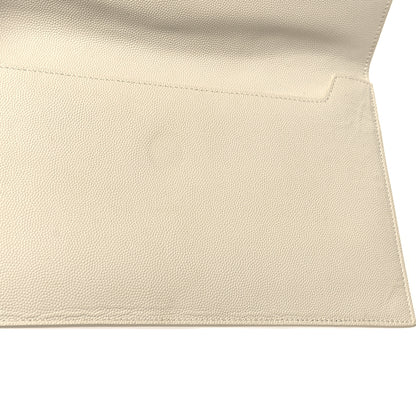 Saint Laurent Grain De Poudre Uptown Pouch Blanc Vintage 10 of 12