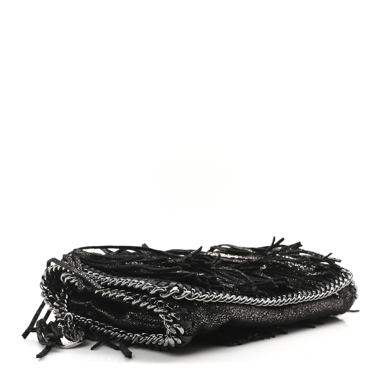 Shaggy Deer Fringe Flat Crossbody Black