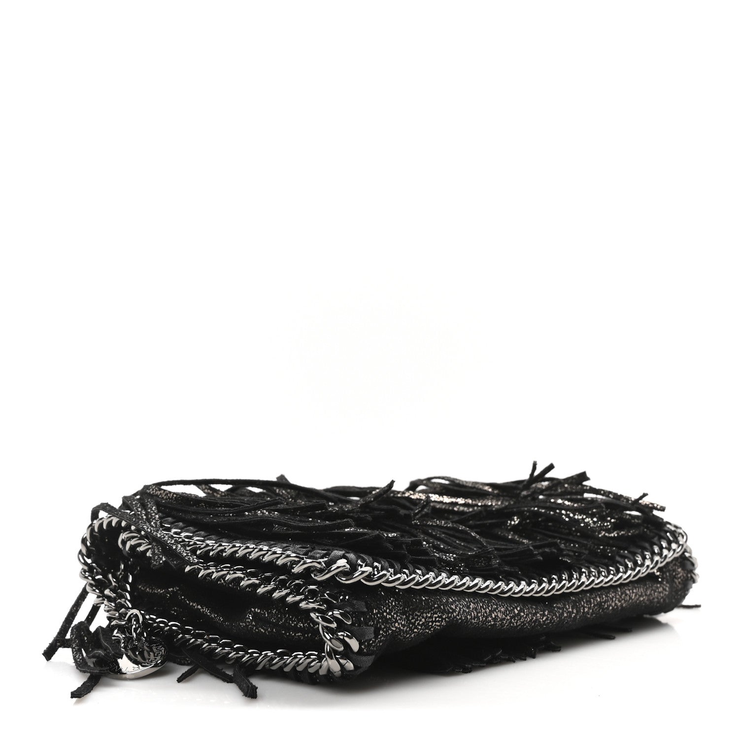 Stella McCartney Shaggy Deer Fringe Flat Crossbody Black 4 of 9