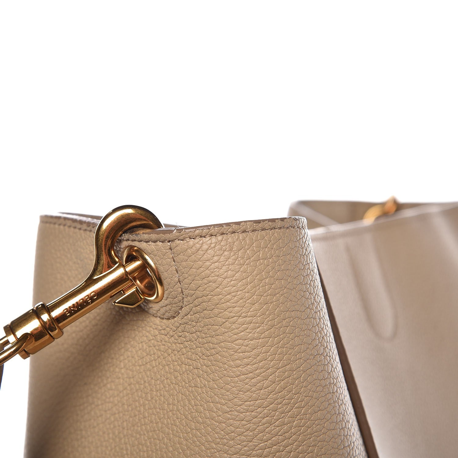 Celine Soft Grained Calfskin Sangle Bucket Bag Dune 8 of 12