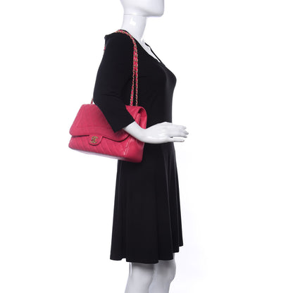 Chanel Lambskin Quilted Jumbo Mademoiselle Chic Flap Fuchsia 2 of 10