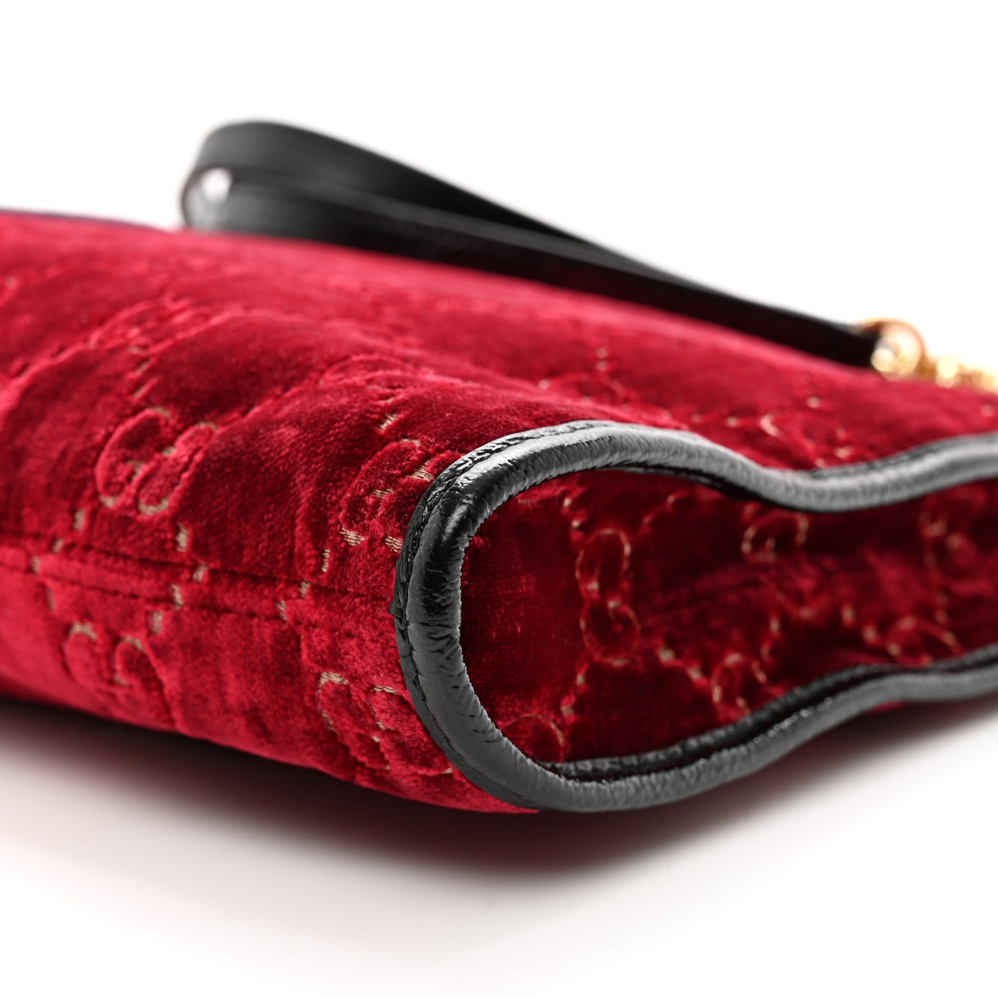 Velvet GG Monogram Large Rajah Chain Tote Red Cipria Black