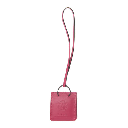 Hermes Milo Lambskin Swift Shopping Bag Charm Rose Mexico 1 of 4
