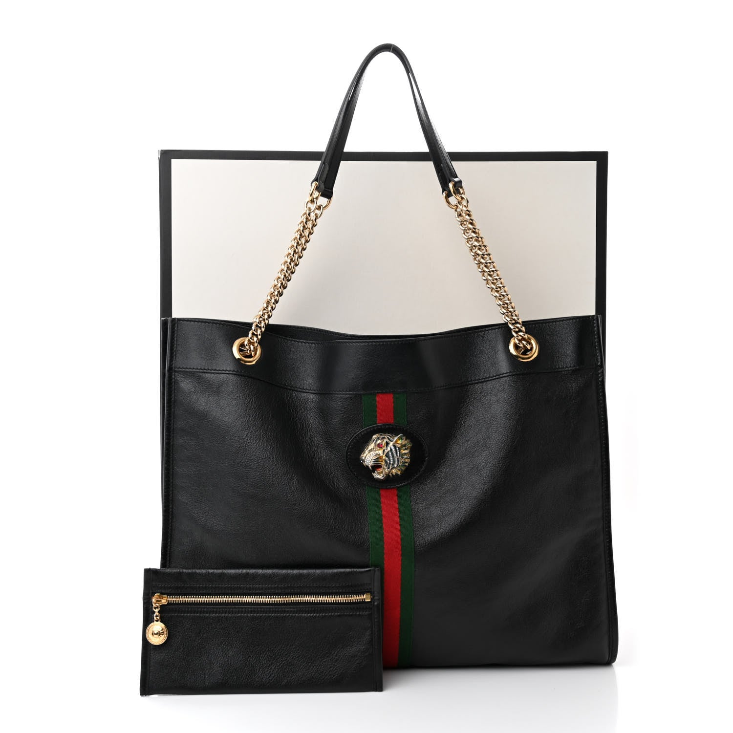 Gucci Calfskin Large Rajah Chain Tote Black 13 of 13