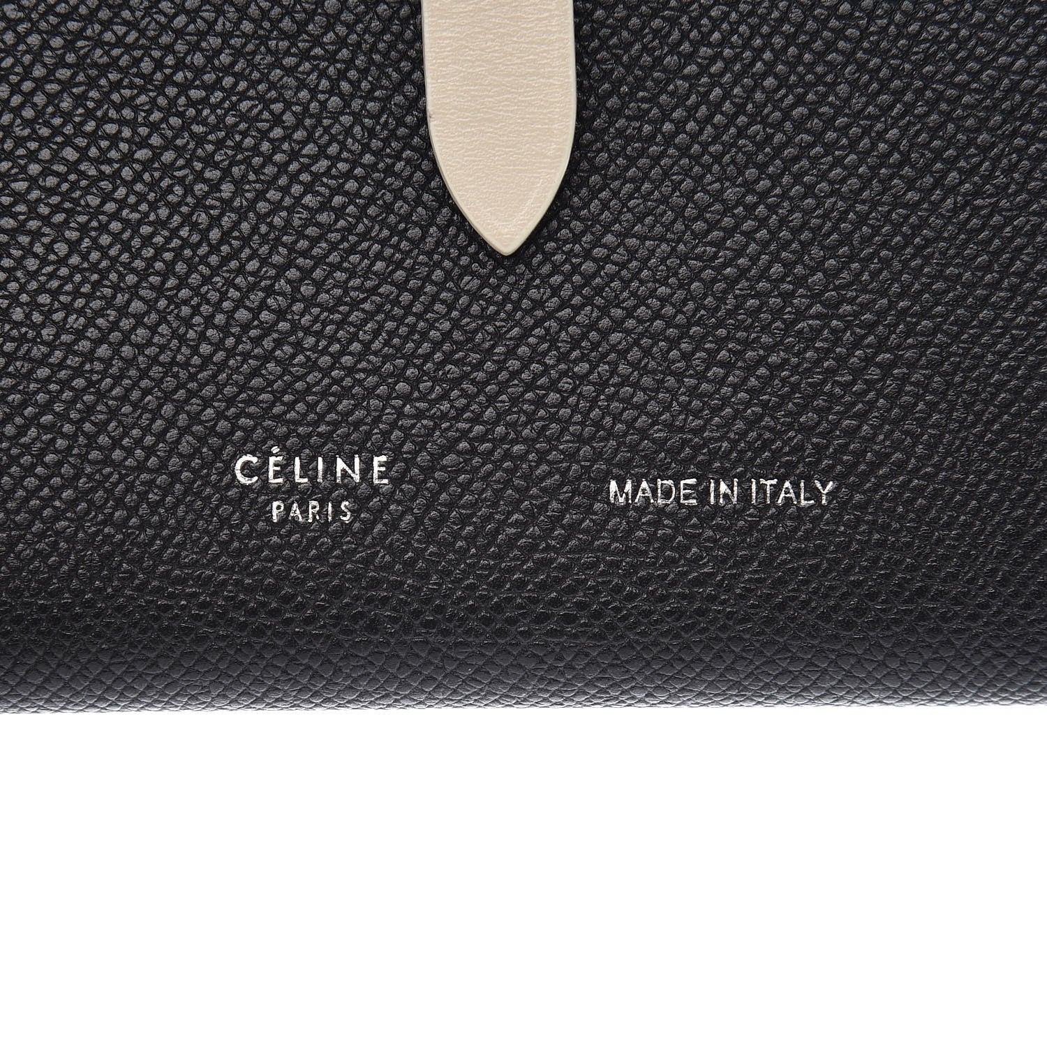Celine Grained Calfskin Medium Multifunction Strap Wallet Black Chalk 6 of 9