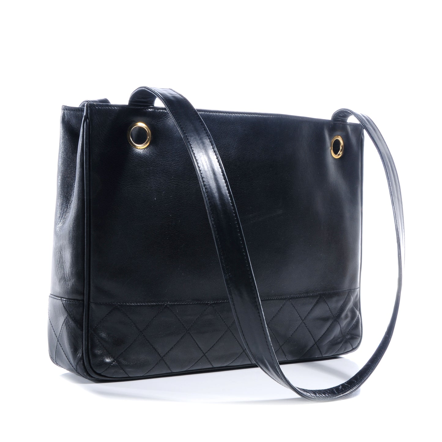 Lambskin Shopping Tote Black