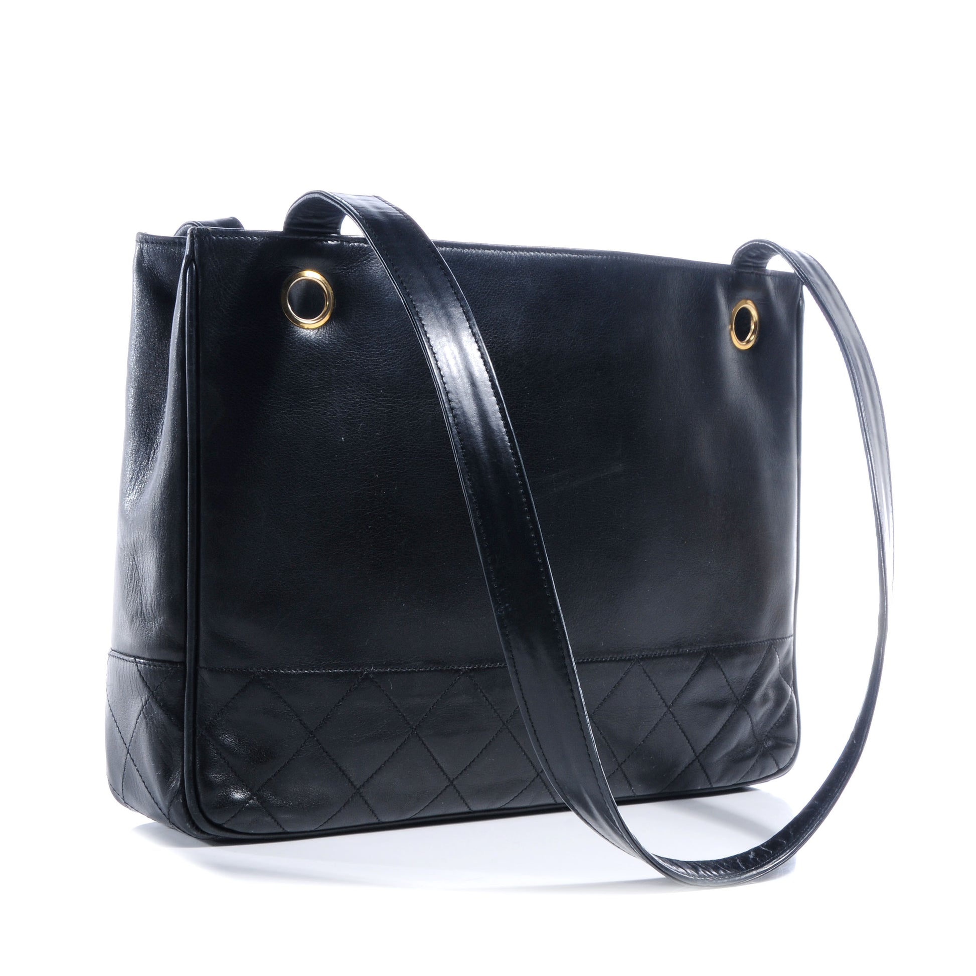 Chanel Lambskin Shopping Tote Black 3 of 8