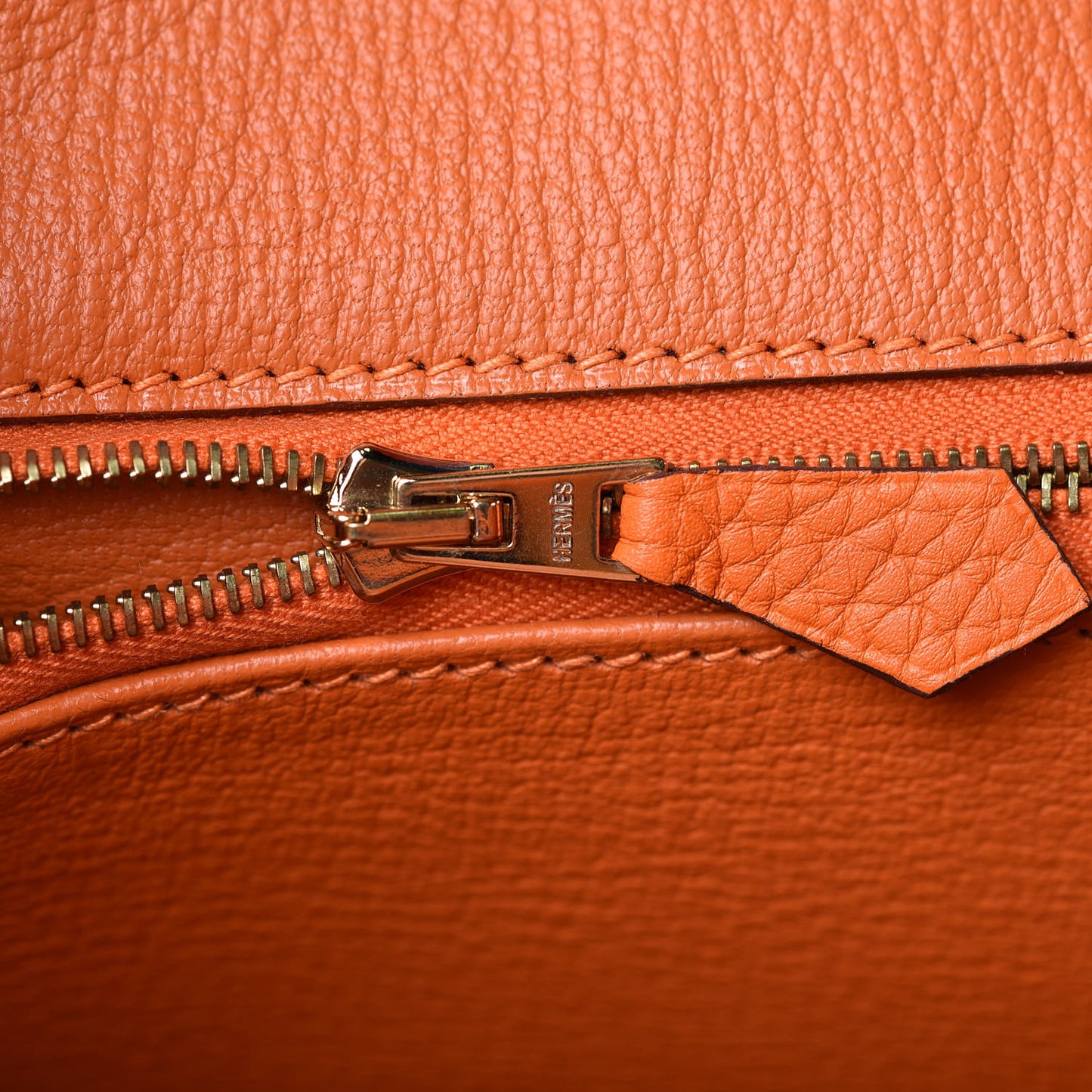 Taurillon Clemence Birkin 35 Orange