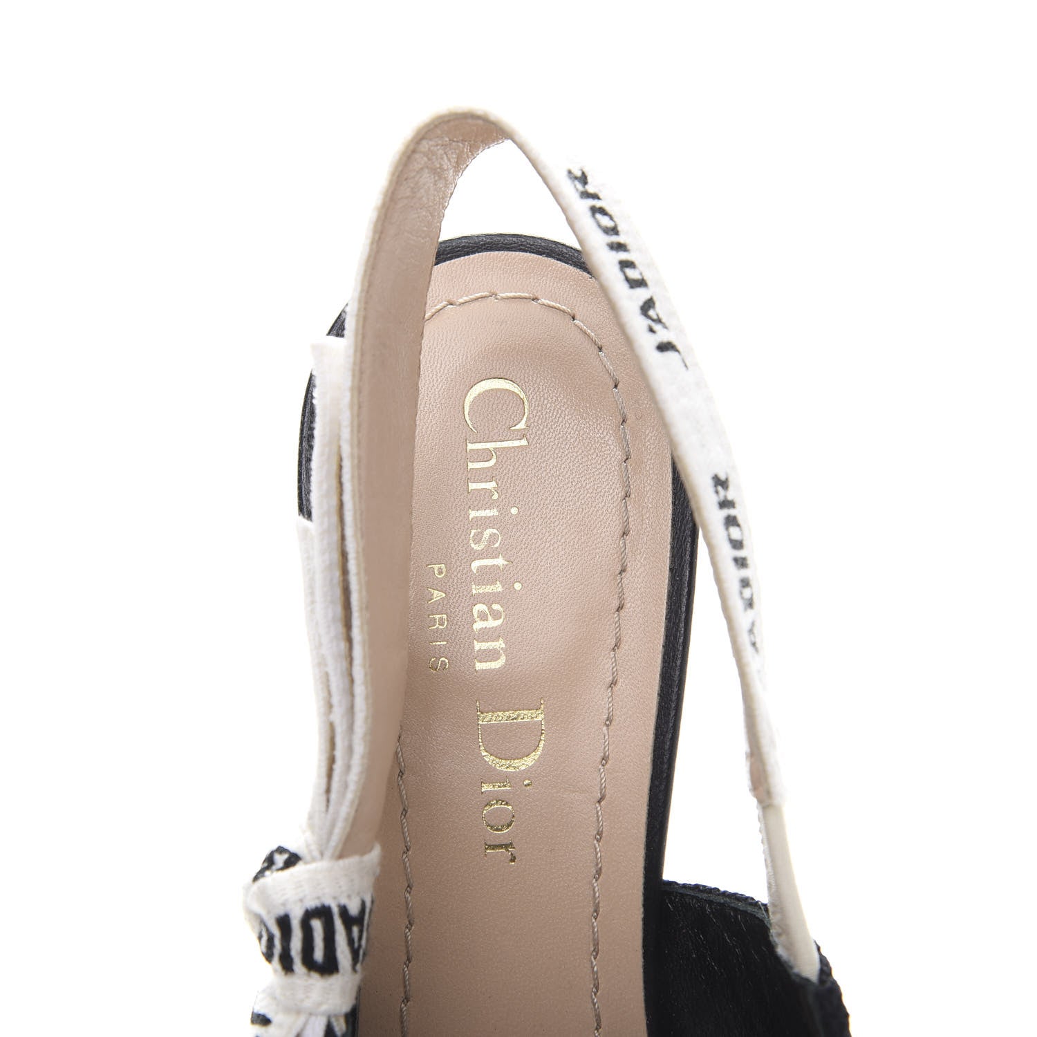 Christian Dior Technical Canvas Ribbon J Adior Slingback 65mm Pumps 35.5 Black 6 of 8
