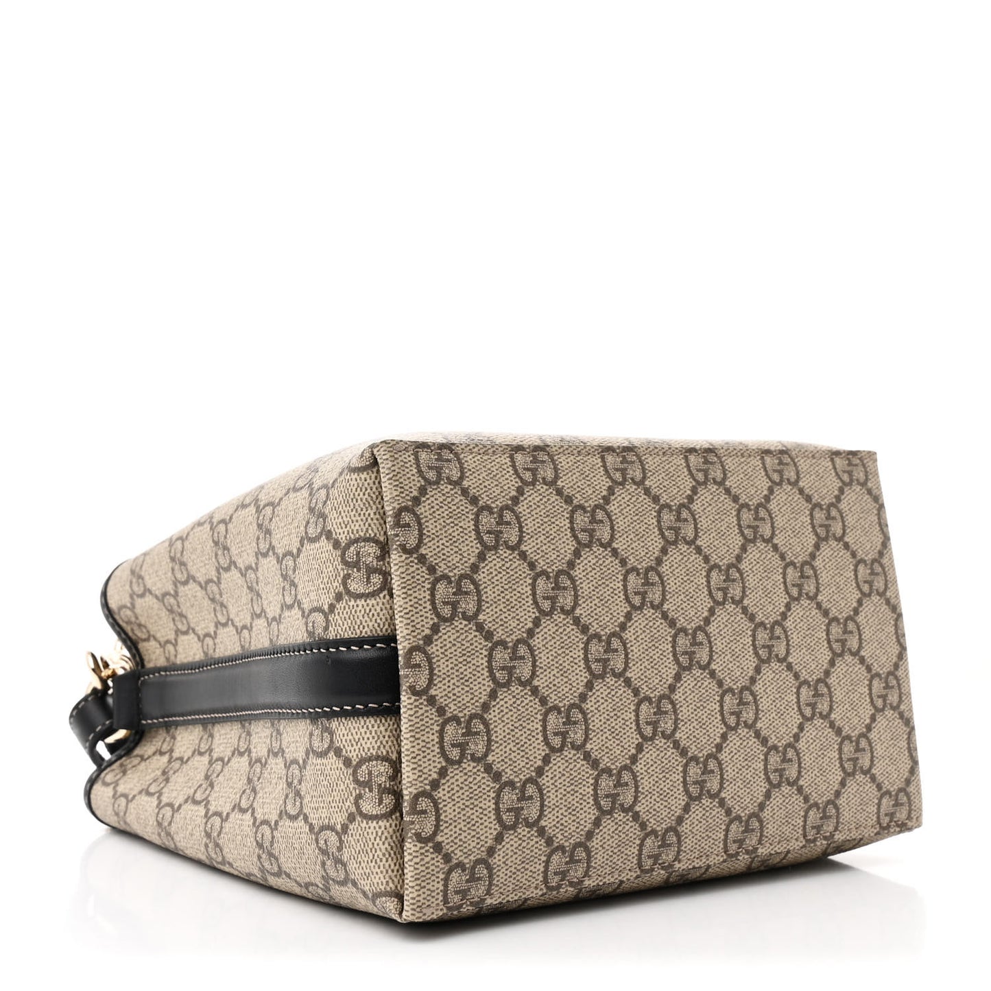GG Supreme Monogram Emblem Mini Bucket Bag Beige Dark Brown Black