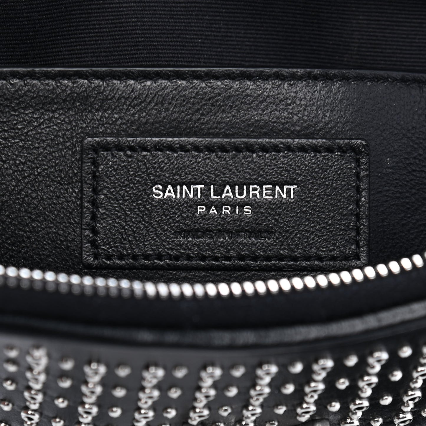 Calfskin Studded Monogram Heart Shoulder Bag Black