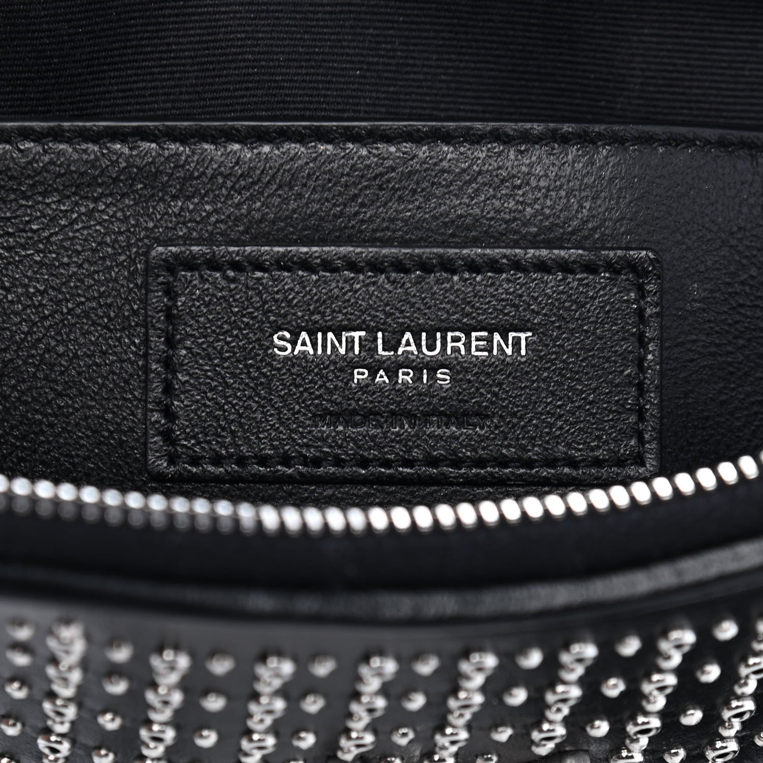 Saint Laurent Calfskin Studded Monogram Heart Shoulder Bag Black 6 of 9