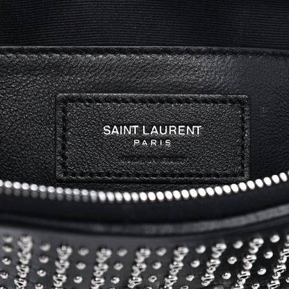 Saint Laurent Calfskin Studded Monogram Heart Shoulder Bag Black 6 of 9