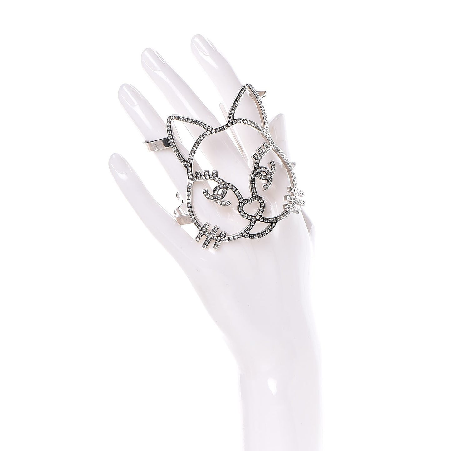 Strass Crystal CC Emoji Robot Cat Cuff